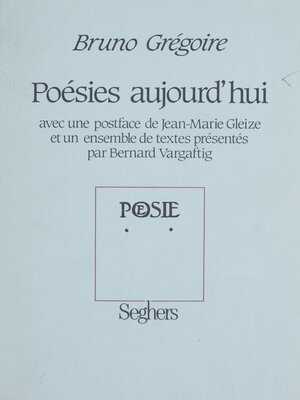 cover image of Poésies aujourd'hui